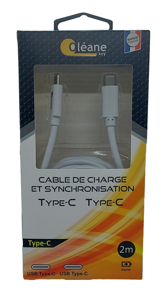 OLEANE Key Cable de CHARGE et SYNCHRONISATION Type-C 2m