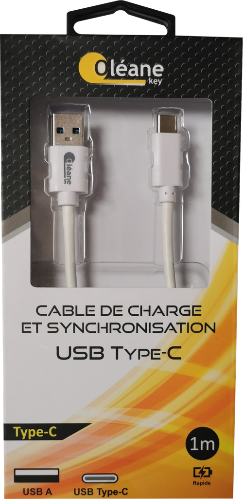 OLEANE Key Cable de CHARGE et SYNCHRONISATION USB Type-C 1m - Digital