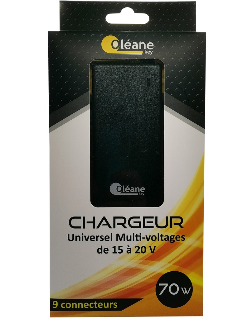 OLEANE Key Chargeur Universel Multi-voltages 70W Noir