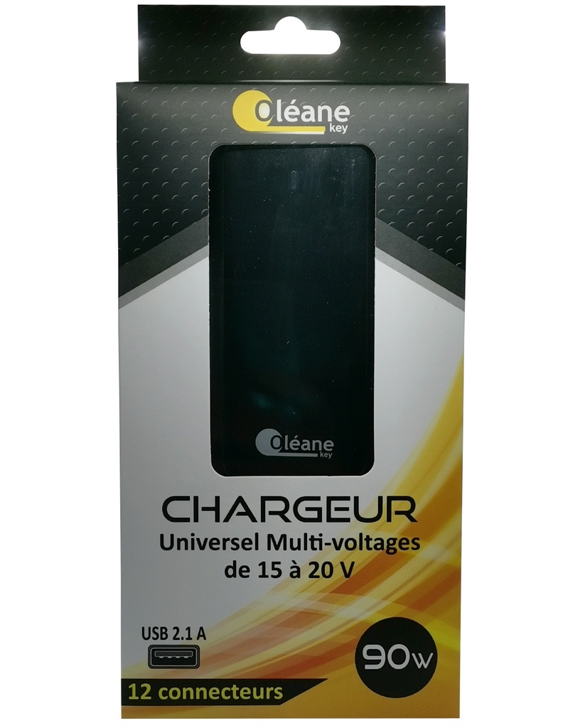 OLEANE Key Chargeur Universel Multi-voltages 90W Noir