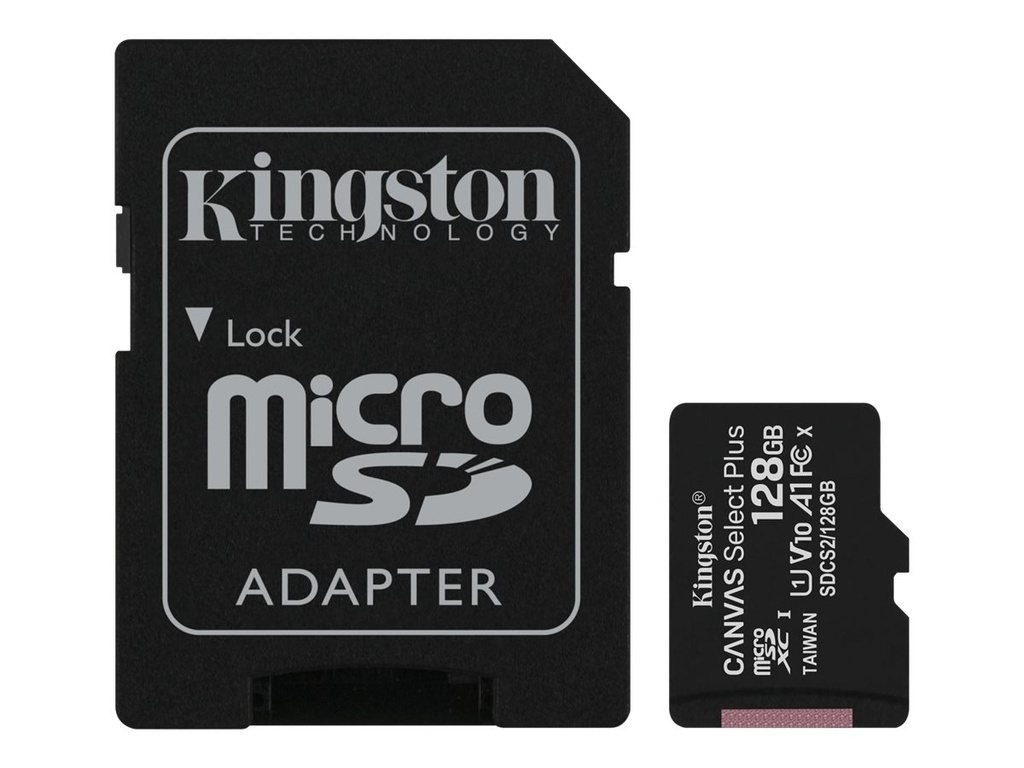 Kingston Canvas Select Plus - Carte mémoire flash (adaptateur microSDXC vers SD inclus(e))