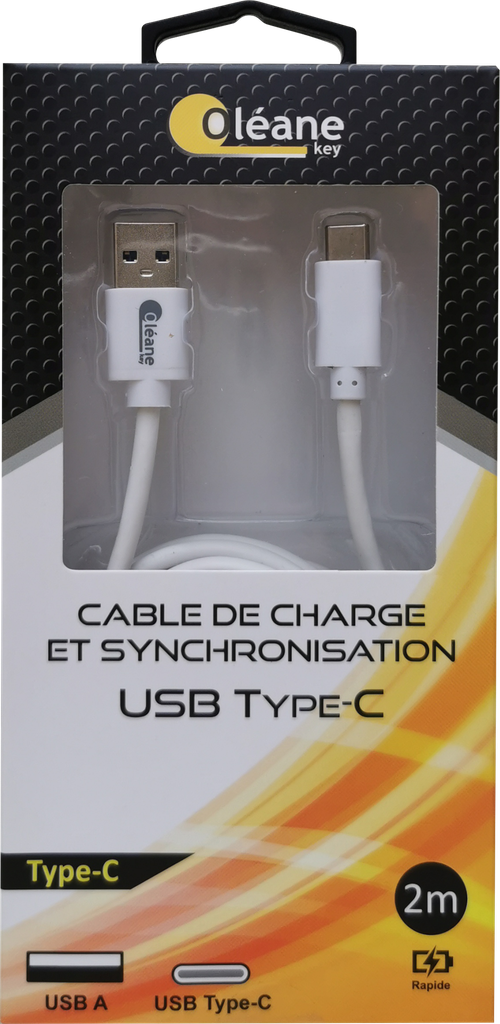 OLEANE Key Cable de CHARGE et SYNCHRONISATION USB Type-C 2m - Digital
