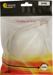 [OLRJ45-C6FTP05] OLEANE Key Cable reseau RJ45 CAT-6 FTP cuivre blinde droit -0.50m- blanc Oleane - Network - CAT 6