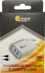 [OLCH2USB] OLEANE Key Chargeur USB 2 ports 3.1A
